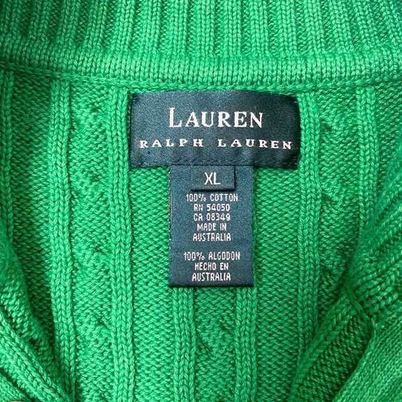 Lauren Ralph‎ Lauren Green Half Zip Size XL - Picture 3 of 6